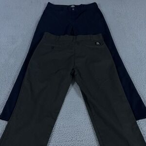 LOT OF 2 Dickies Pants Mens 38x32 Navy Slim Fit Straight Skateboarding Flex Work